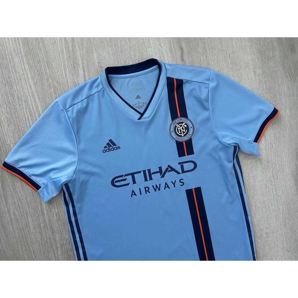 Adidas NYCFC MLS Authentic Home Soccer Jersey Blue 2019 Men's Size Large